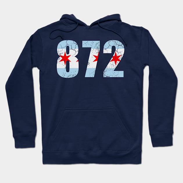 872 Chicago Flag Vintage Distressed Fade Hoodie by E